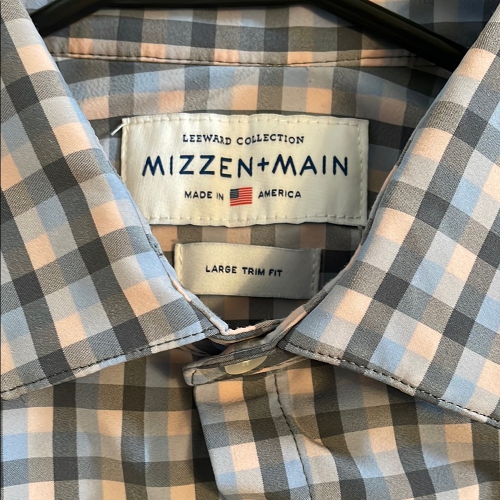 Mizzen+Main Blue, Light Pink and Grey Performance Dress Shirt Versatile Elegance - Picture 2 of 3